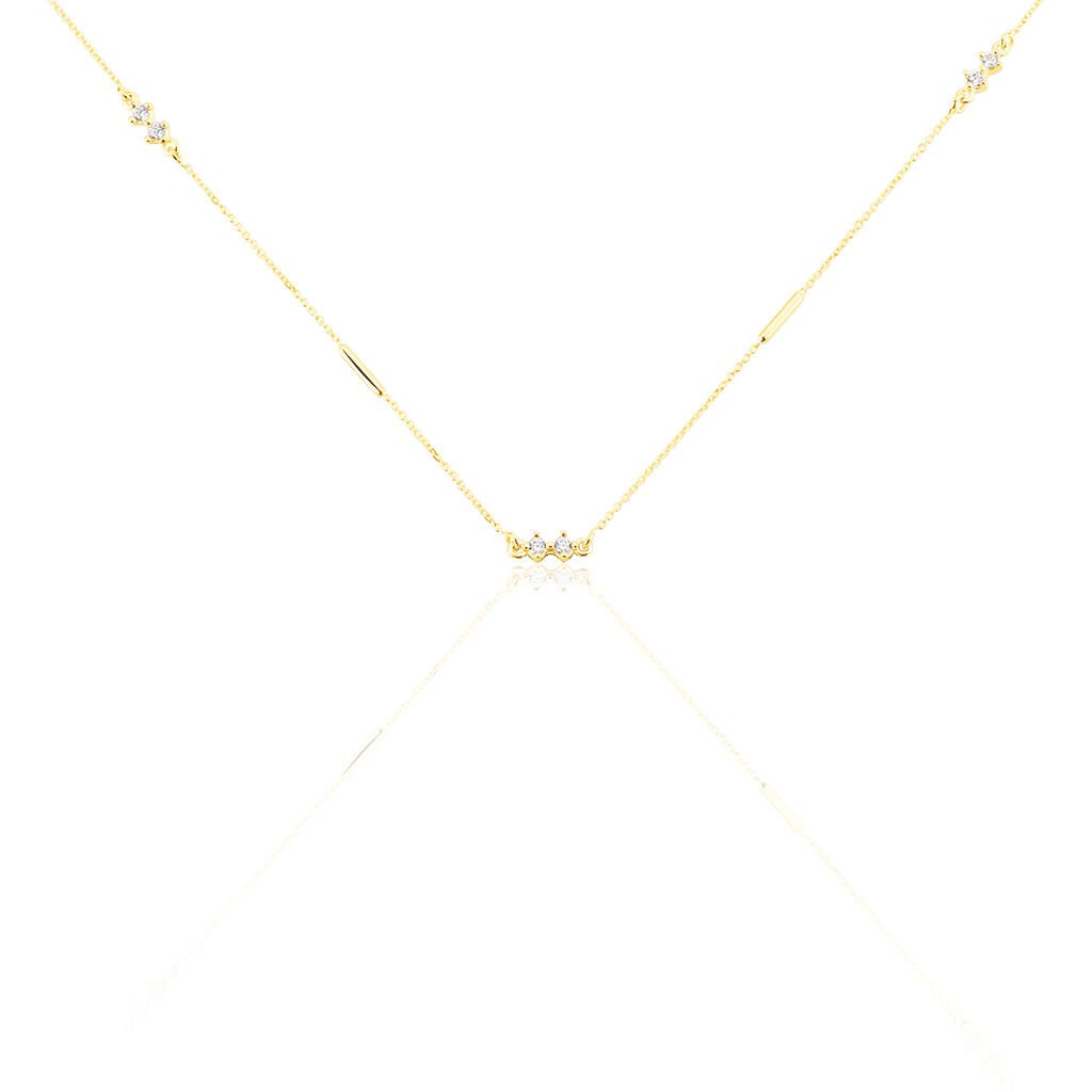 STARRY Damen Collier Gold 375 (9 Karat) Zirkonia Wei&szlig;