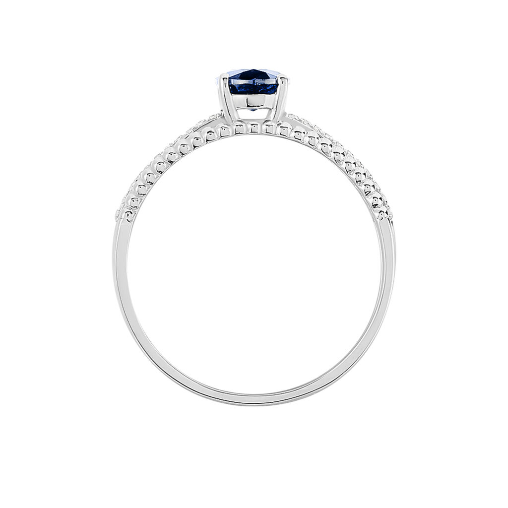 Bague Andrea Or Blanc Saphir Et Diamant - Spannringe Damen | OROVIVO