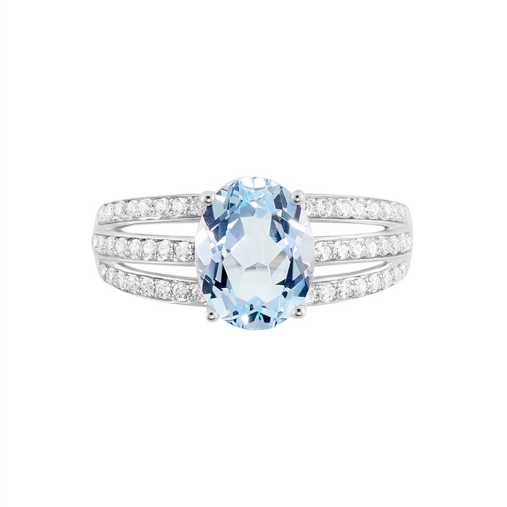 Solitaire Or Weiss Carmelice Topaze Oxydes - Spannringe Damen | OROVIVO