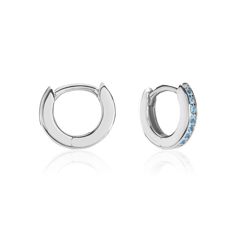 Créoles Argent Blanc Rio Saara Oxydes De Zirconium - Spannringe Damen | OROVIVO