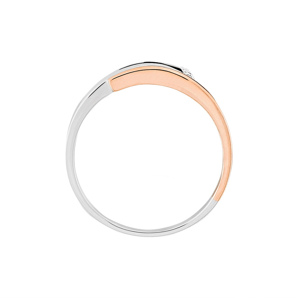 Damen Ring Silber Bicolor 925 Diamant 0,02ct Ginna  - Ringe mit Stein Damen | OROVIVO