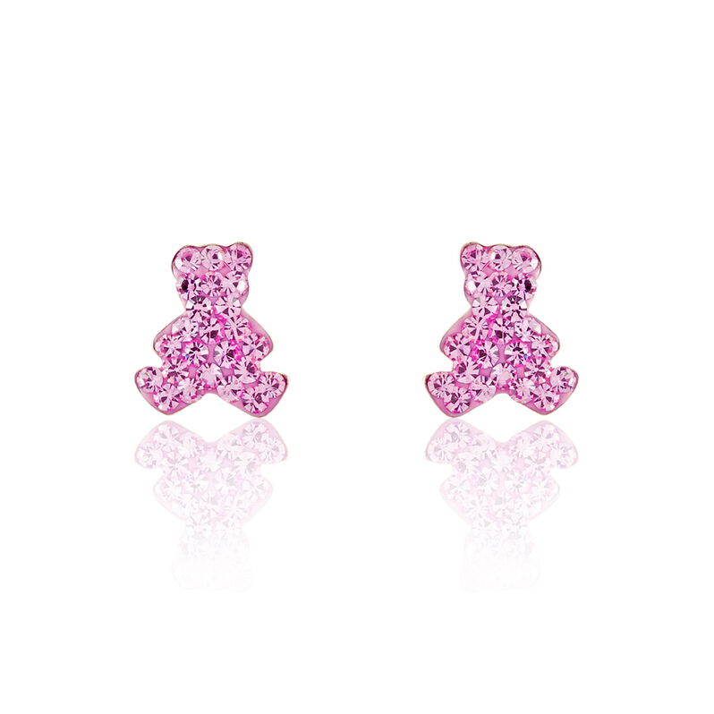 Boucles D'oreilles Puces Juwayriya Or Rose Strass - Spannringe Kinder | OROVIVO