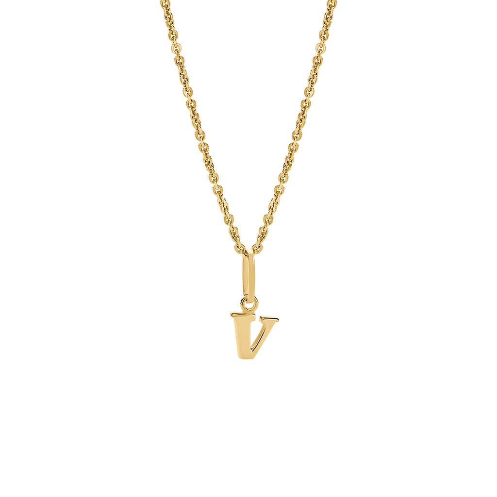 ALPHABET Unisex Anh&auml;nger Gold 375 (9 Karat) Buchstabe V