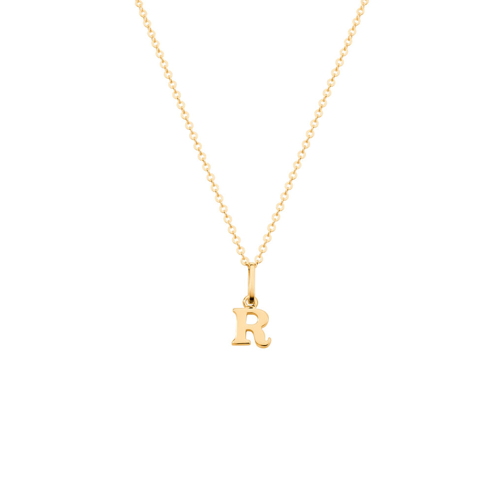 ALPHABET Unisex Anh&auml;nger Gold 375 (9 Karat) Buchstabe R