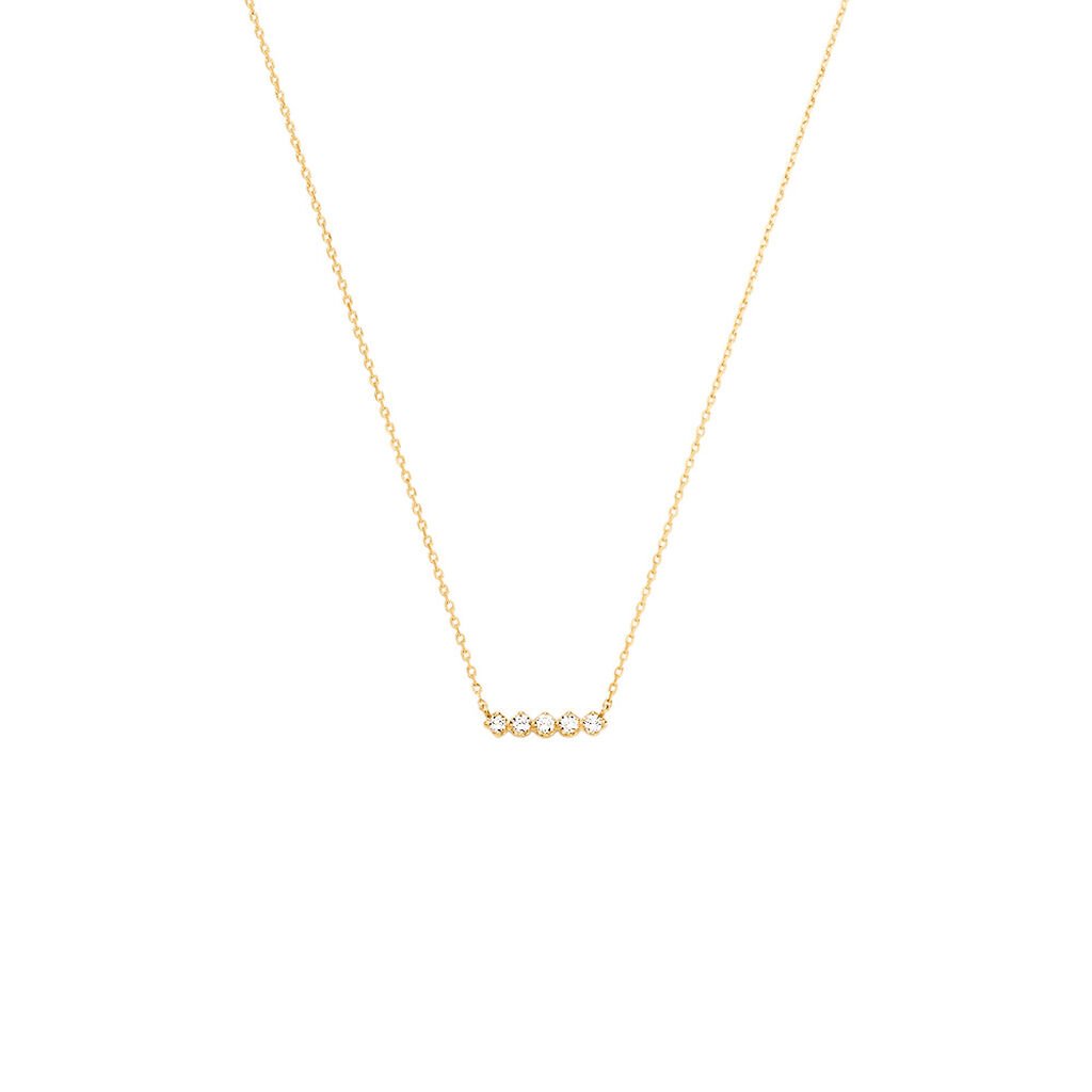 ZYLA Damen Collier Gold 375 (9 Karat) Synthetischer Diamant Weiß 0,1 ct - Halsketten Damen | OROVIVO