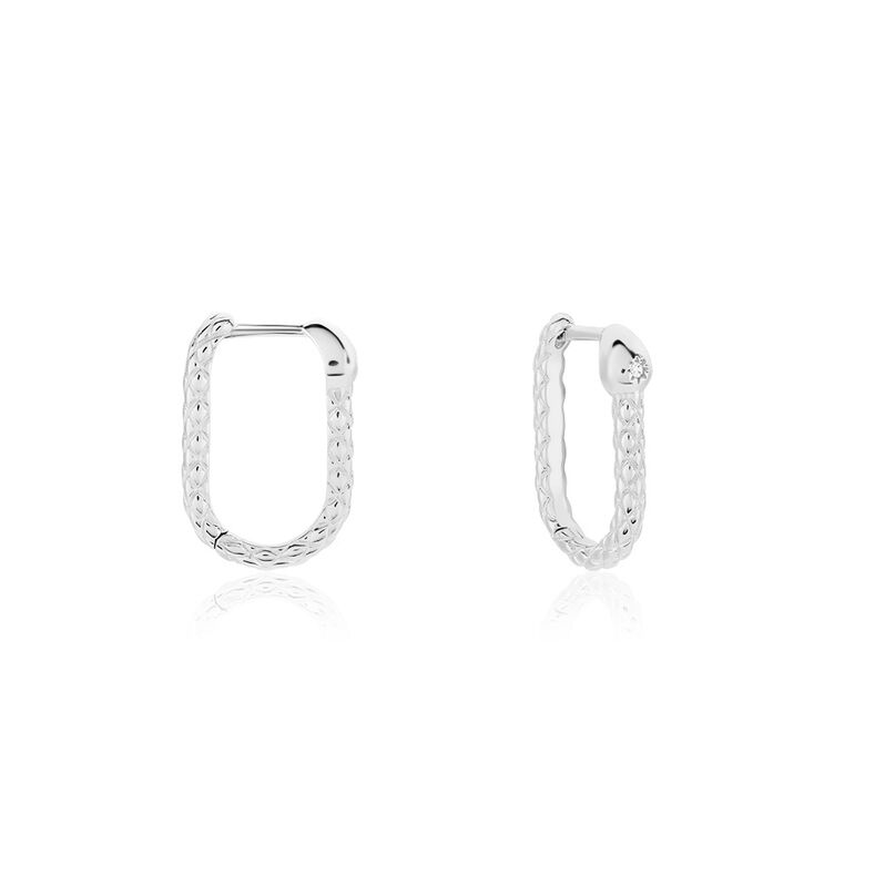 Créoles Oria Argent Weiss Oxyde De Zirconium - Spannringe Damen | OROVIVO