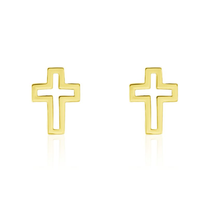 ANOUK KREUZ 1 Damen Ohrstecker Gold 375 (9 Karat) Religi&ouml;ses Kreuz - Ohrstecker Damen | OROVIVO