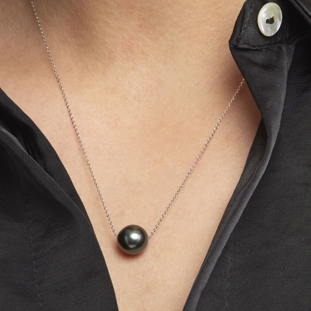 Collier Chaine Or Gris  Et Perle - Spannringe Damen | OROVIVO