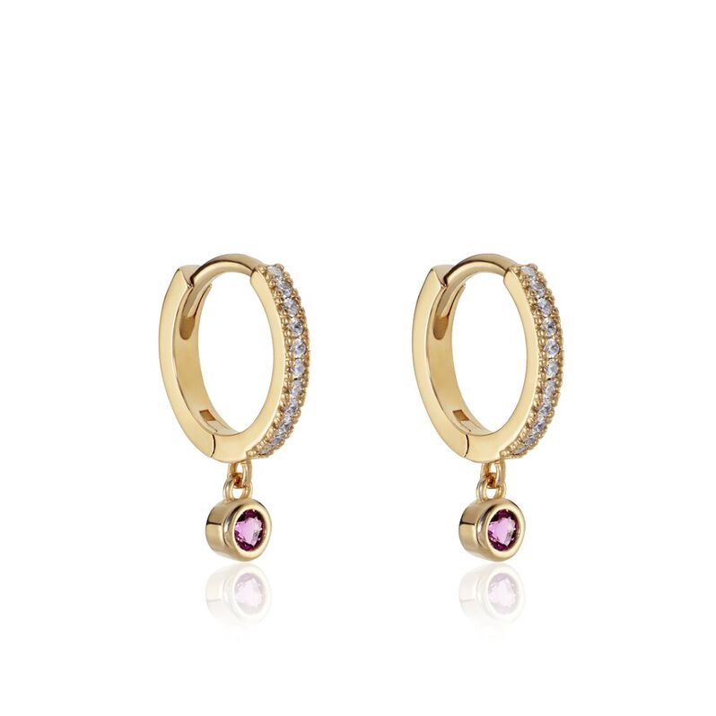Creoles Dili Plaque Or Pierres - Spannringe Damen | OROVIVO