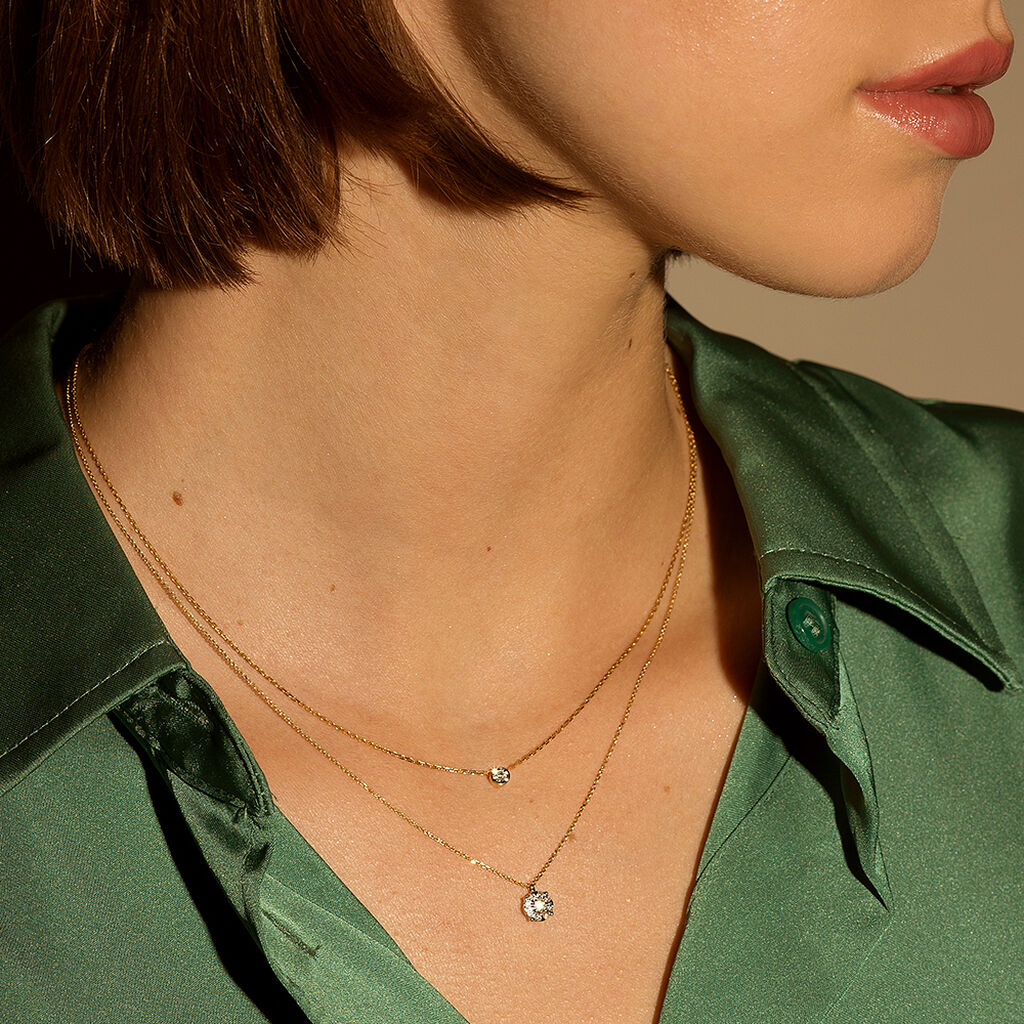 Damen Collier Gold 375 Zirkonia - Halsketten Damen | OROVIVO