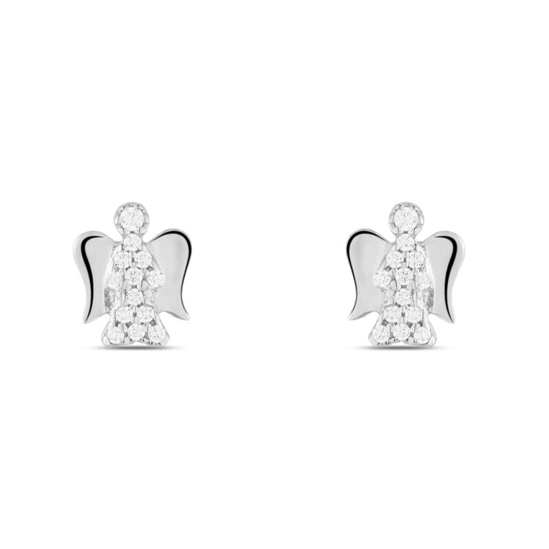 Orecchini Lobo Claire Oro Bianco Cubic Zirconia - Spannringe Damen | OROVIVO