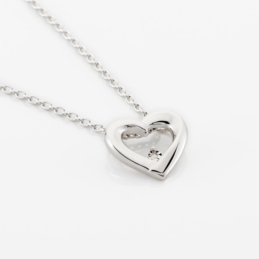 Damen Collier Silber 925 Diamant 0,01ct Herz Bojana - Halsketten Damen | OROVIVO