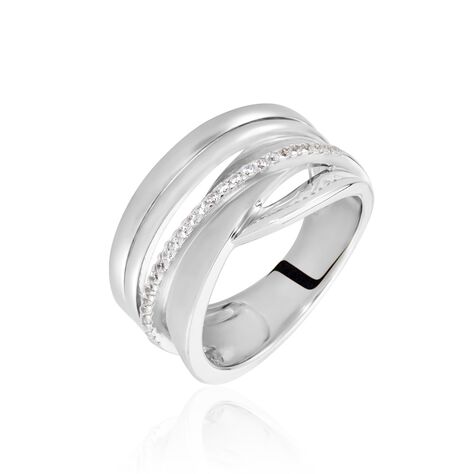 Damen Ring Silber 925 Zirkonia gekreuzt Breite 12mm Ira - Ringe mit Stein Damen | OROVIVO