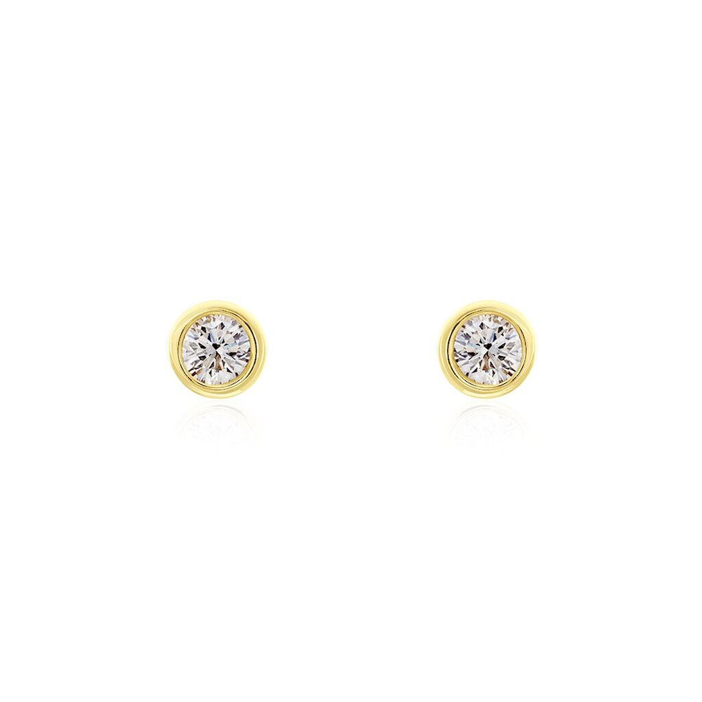Delicate Damen Ohrstecker Gold 375 (9 Karat) Diamant Weiß 0,15 ct, Ohrstecker mit Stein