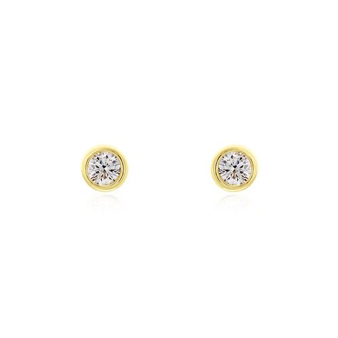 Delicate Damen Ohrstecker Gold 375 (9 Karat) Diamant Wei&szlig; 0,15 ct - Ohrstecker Damen | OROVIVO