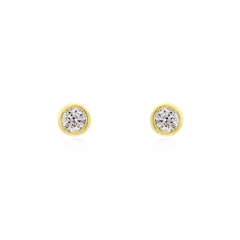 Delicate Damen Ohrstecker Gold 375 (9 Karat) Diamant Wei&szlig; 0,15 ct - Ohrstecker Damen | OROVIVO