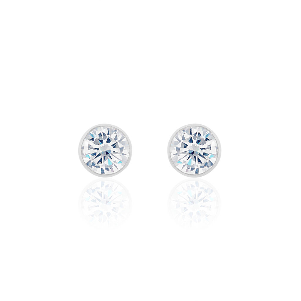 DRIVA Damen Ohrstecker Silber 925 Zirkonia Wei&szlig;