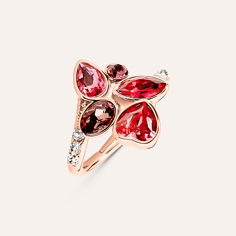 Anello Fantasia Violet Ottone Rosa Cristallo - Spannringe Damen | OROVIVO