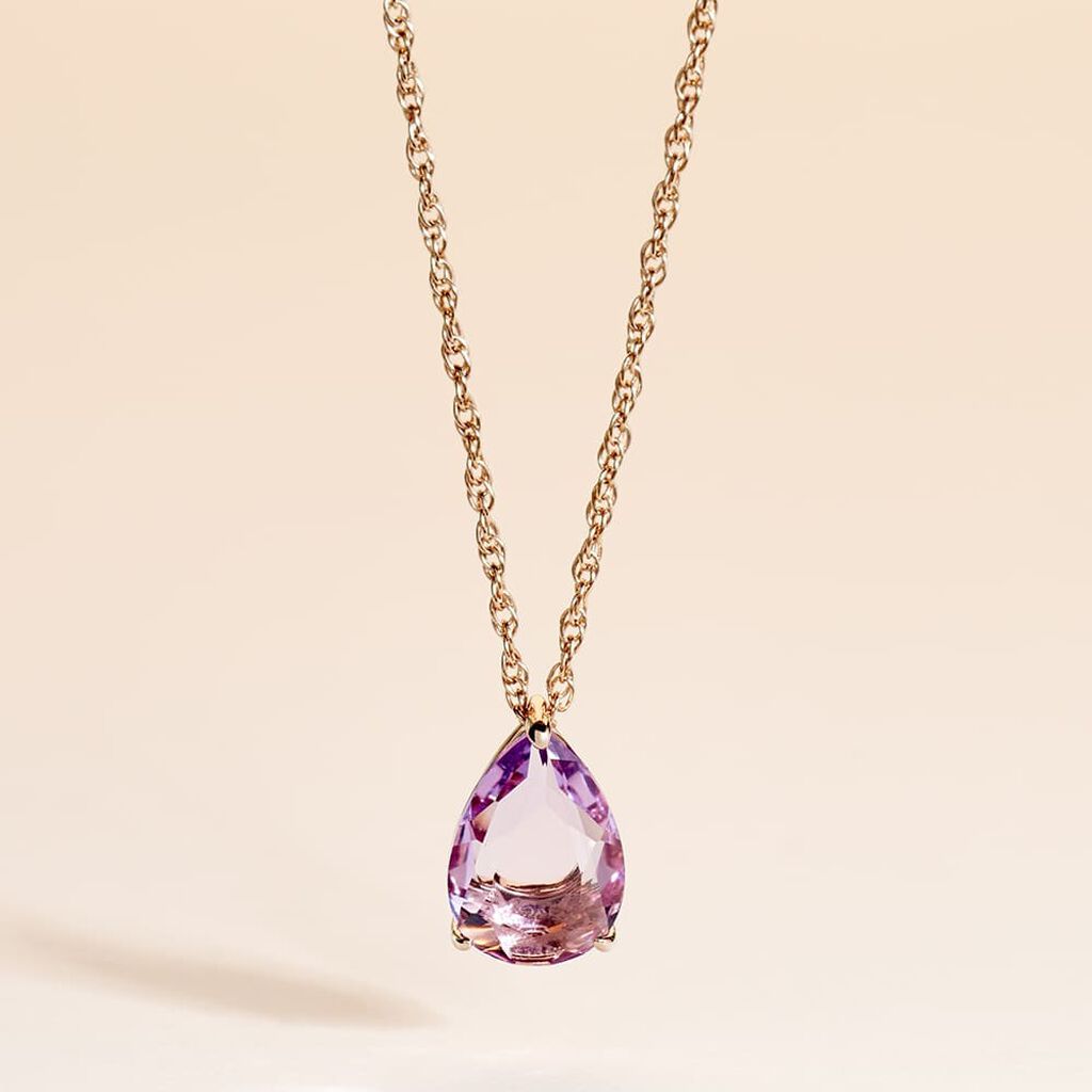 Damen Collier Silber rosevergoldet 925 Amethyst Violett 1,41ct Roswita - Halsketten Damen | OROVIVO