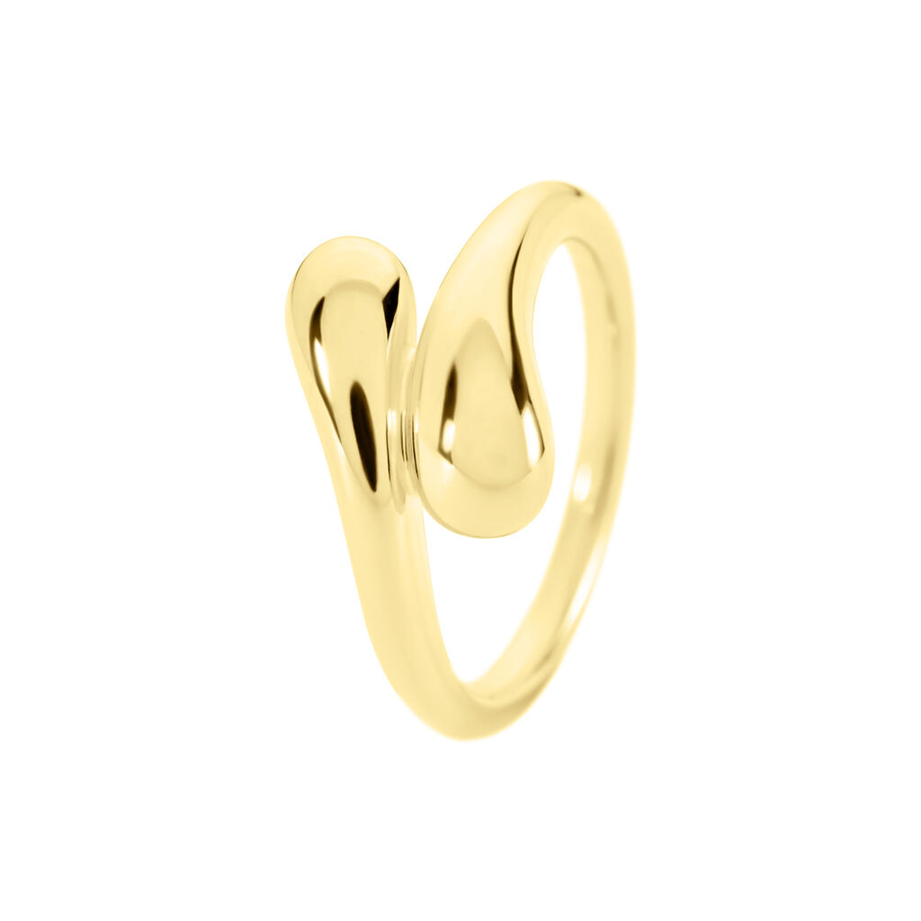 ELANI Damen Ring Silber vergoldet 925 Tropfen