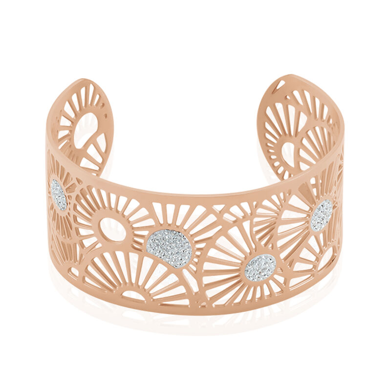Jonc Acier Rose Imagine Florette Strass Multifleurs - Spannringe Damen | OROVIVO