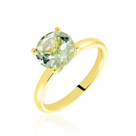 BONI Damen Ring Silber vergoldet 925 Glas Gr&uuml;n B 2,41 mm