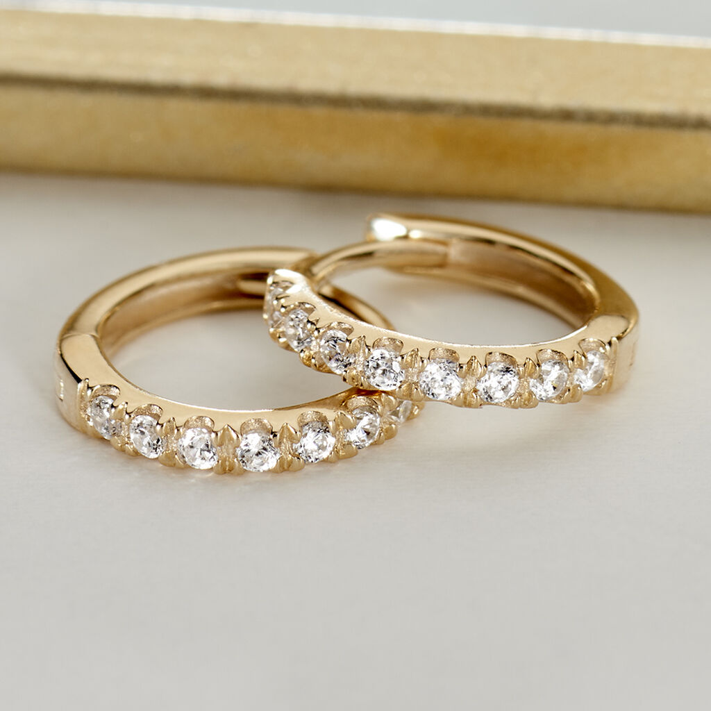Damen Creolen Gold 333 Zirkonia - Creolen Damen | OROVIVO