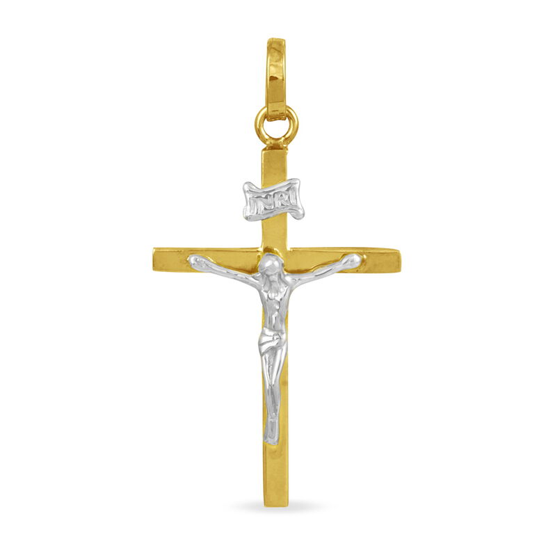 Pendentif Damian Croix Or Bicolore - Spannringe Familie | OROVIVO