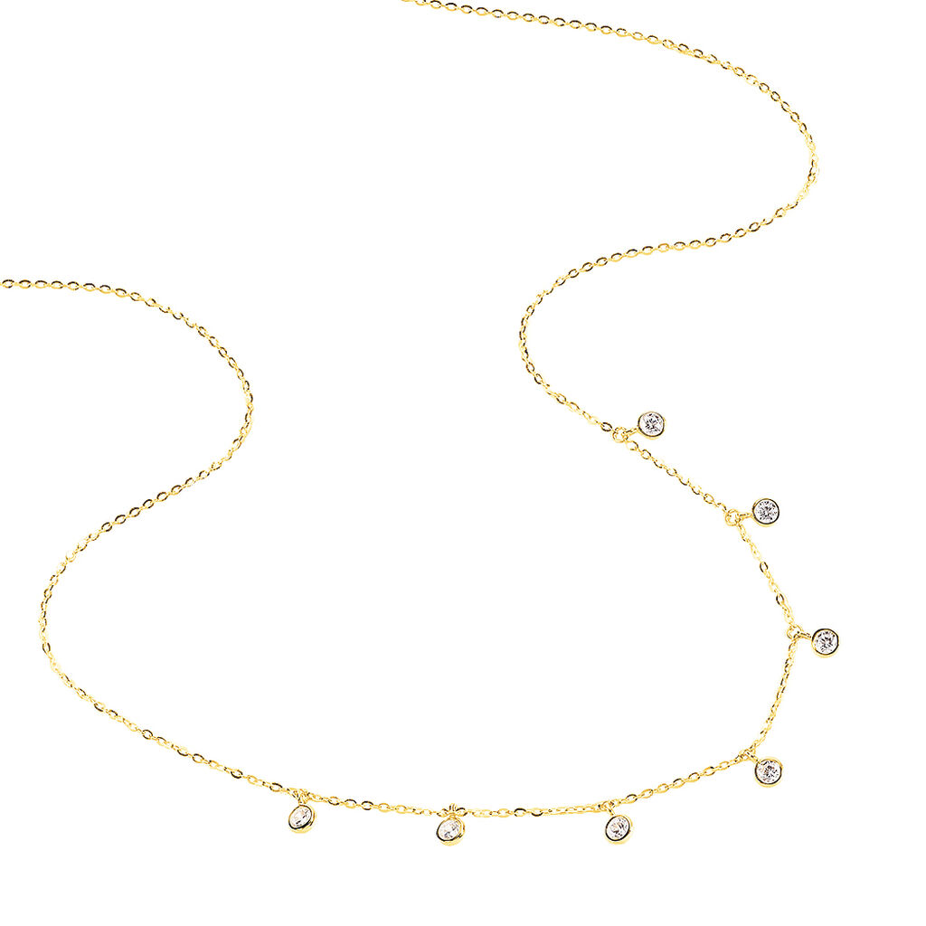 TALILA 1 Damen Collier Gold 375 (9 Karat) Zirkonia Wei&szlig; 0,16 ct