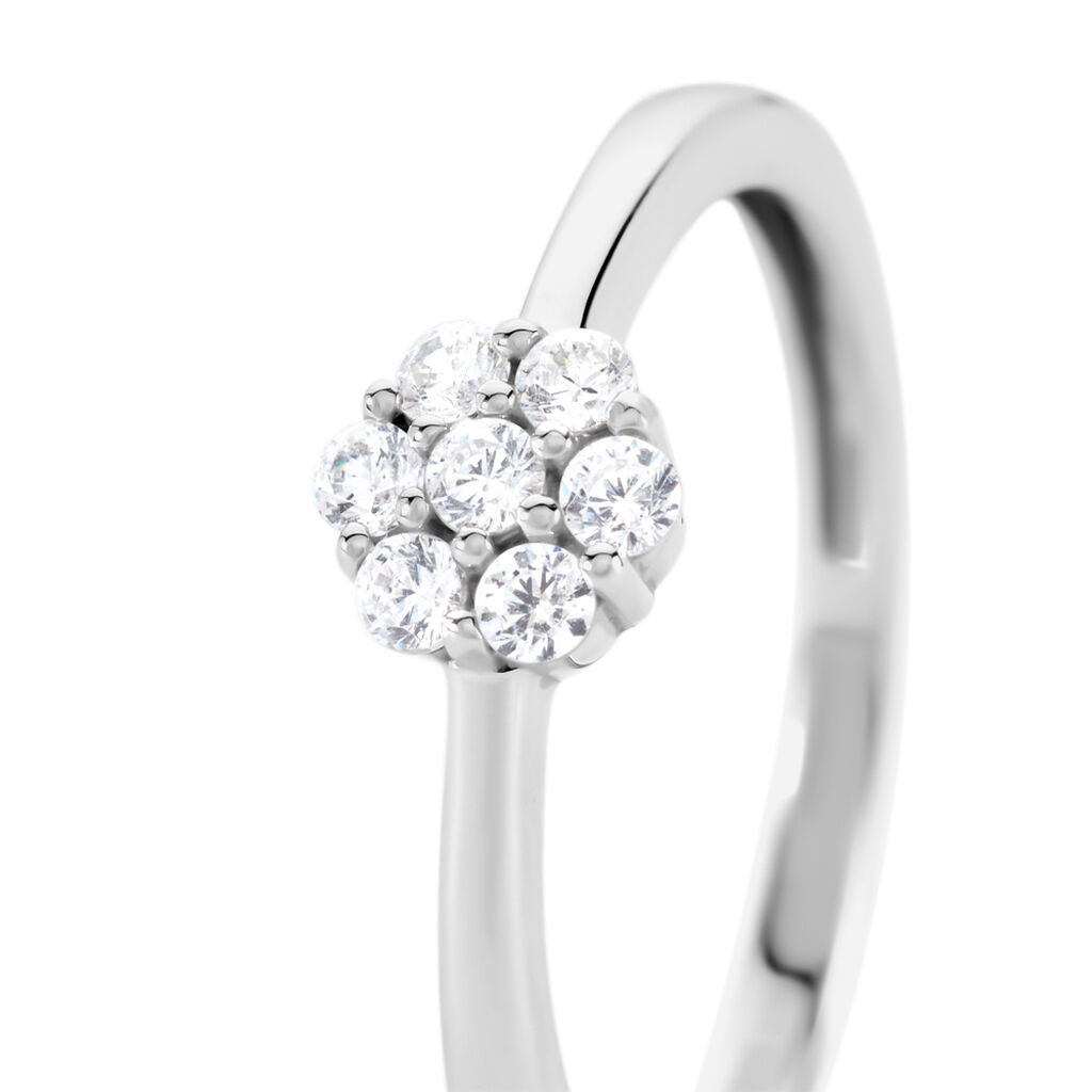 JAMILA Damen Ring Silber 925 Zirkonia Wei&szlig;