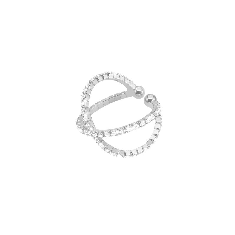 Anello in metallo rodiato e cristalli - Spannringe Damen | OROVIVO