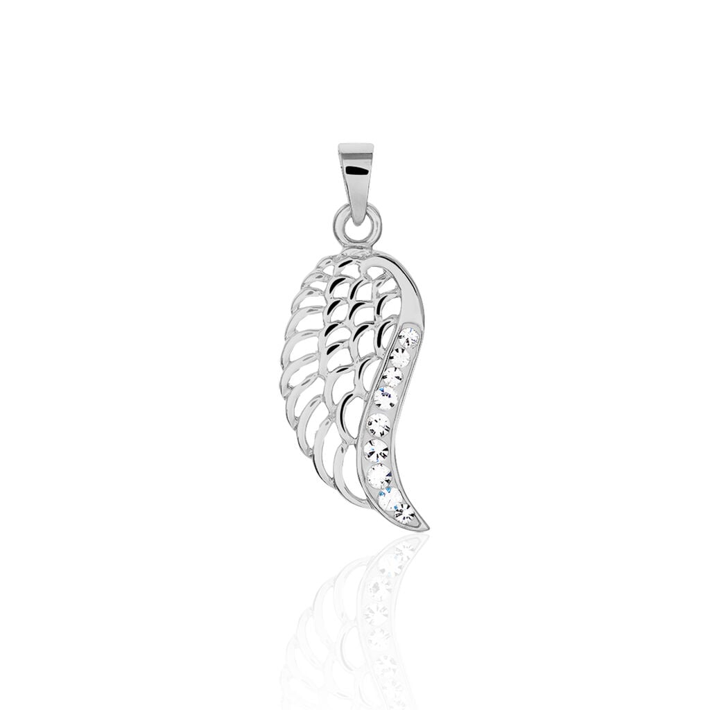 TIRIL FL&Uuml;GEL Damen Anh&auml;nger Silber 925 Strass Wei&szlig; Fl&uuml;gel
