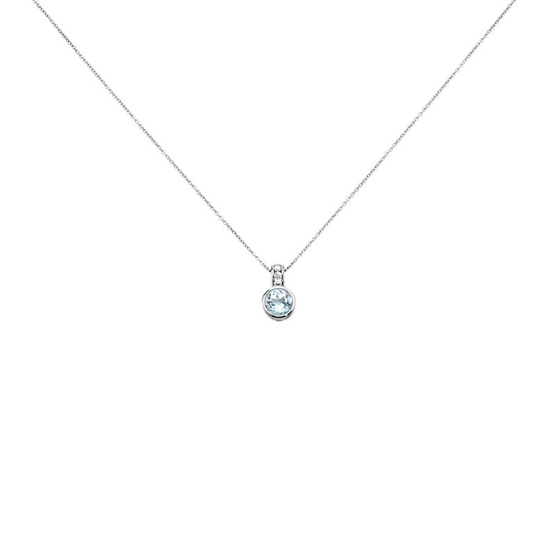 BREEZE Damen Collier Wei&szlig;gold 375 (9 Karat) Topas Himmelblau 1,55 ct Oval - Halsketten Damen | OROVIVO