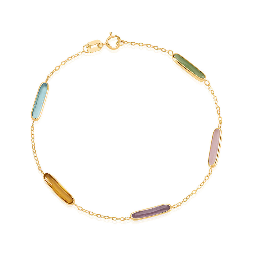 CAROLY Damen Armband Gold 375 (9 Karat) Aventurin Gr&uuml;n 0,25 ct