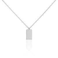 Unisex Halskette Silber 925 Rhodiniert Gravur