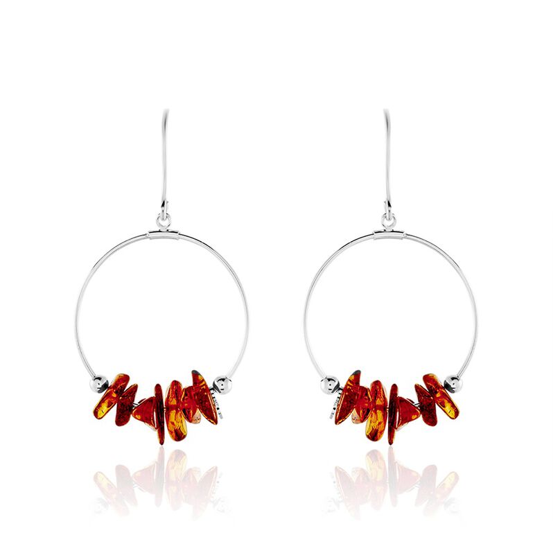 Boucles D'oreilles Argent Rhodié Cyclopes Ambre - Spannringe Damen | OROVIVO