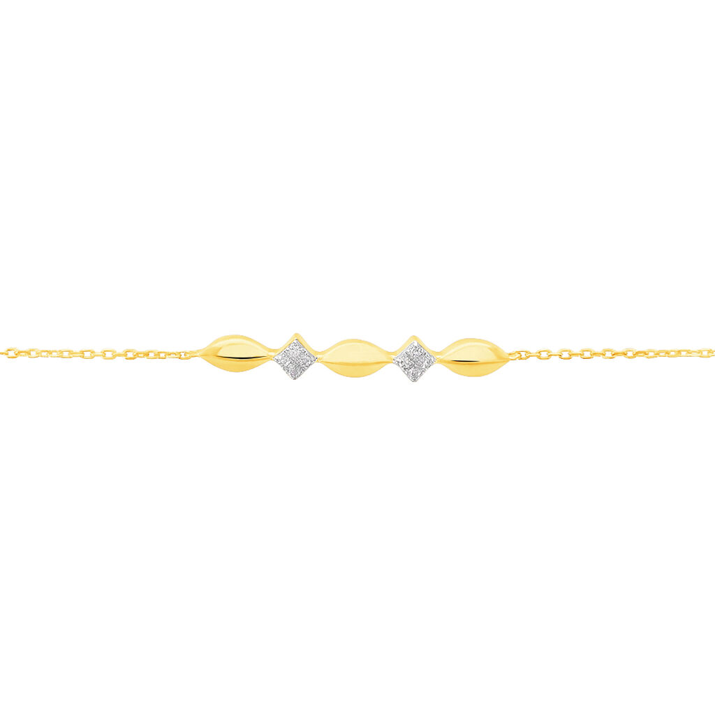 Bracelet Or Jaune Amelie Diamants - Spannringe Damen | OROVIVO