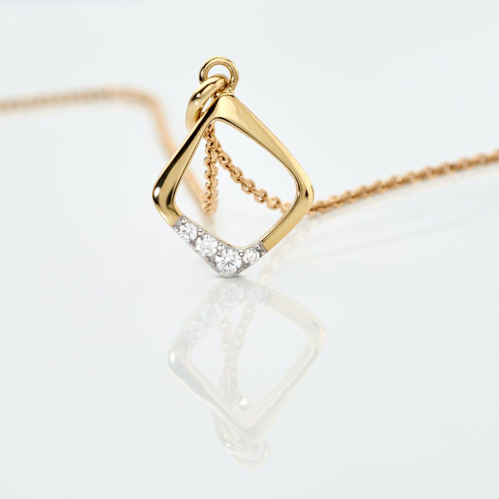 NANNI Damen Anh&auml;nger Gold 333 (8 Karat) Andere Steine Wei&szlig;