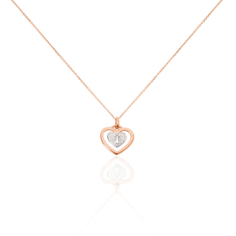 Collier Or Jaune Et Diamants Cœur - Spannringe Damen | OROVIVO