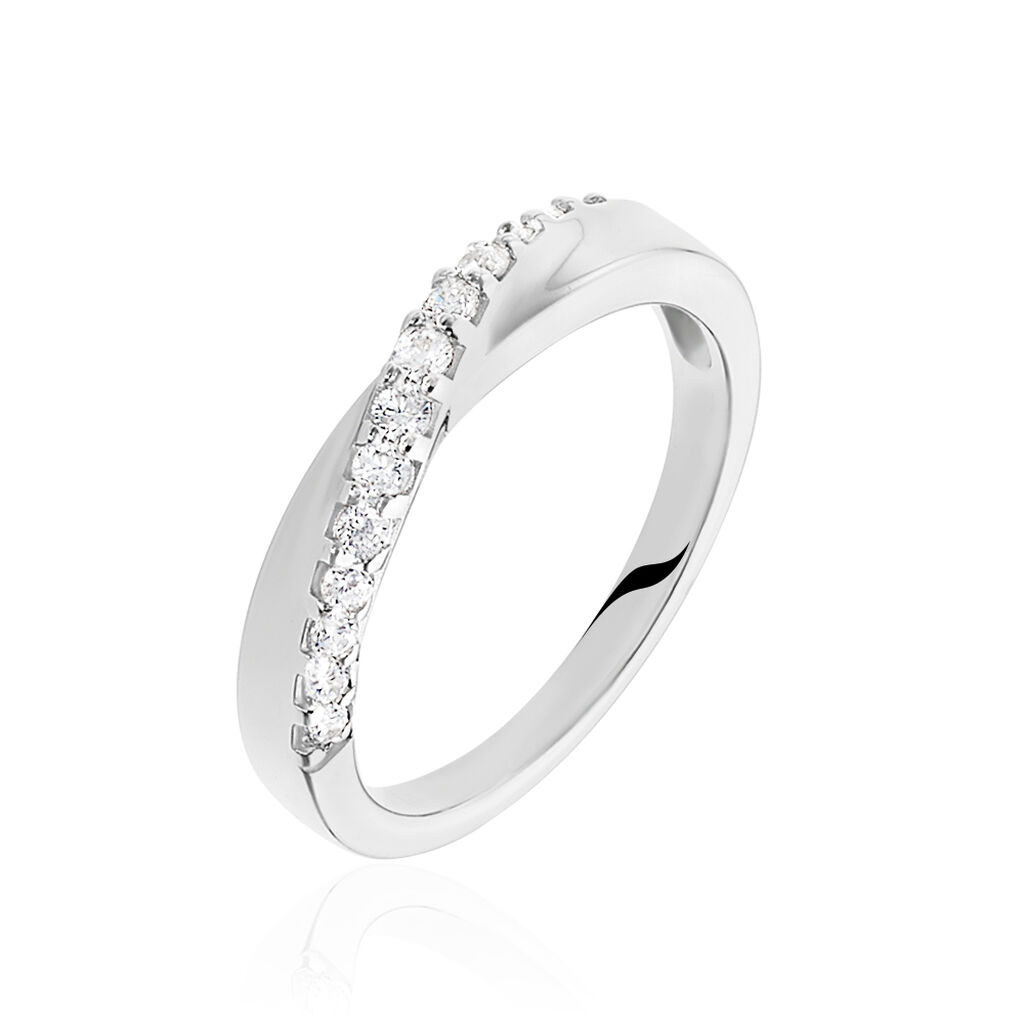 Damen Ring Silber 925 Zirkonia Wei&szlig;