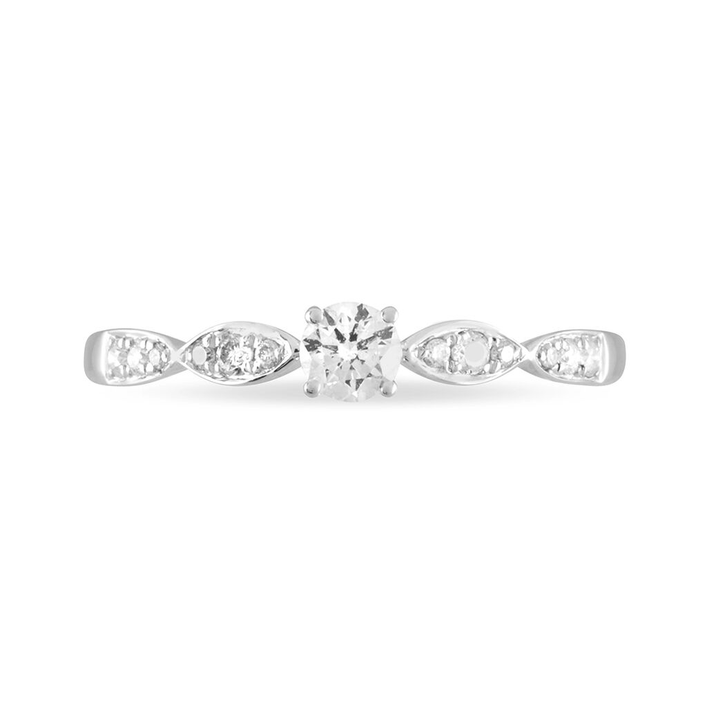 Bague Solitaire Etoile Or Blanc Diamant - Spannringe Damen | OROVIVO