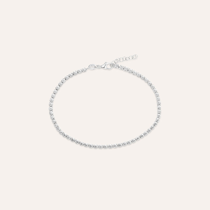 Bracciale Tennis Claire Oro Bianco Cubic Zirconia - Spannringe Damen | OROVIVO