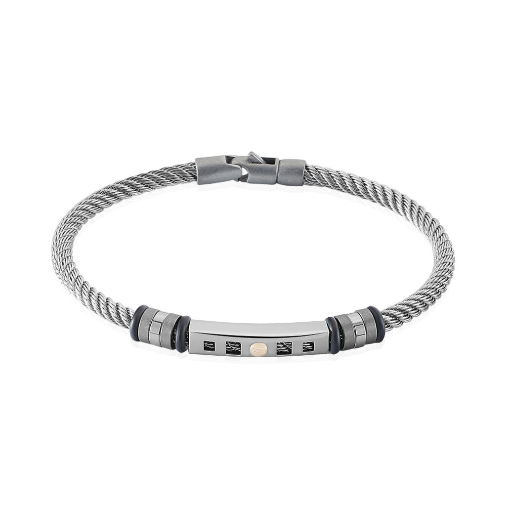 Bracelet Jourdan Acier Cable Vis Or - Spannringe Herren | OROVIVO