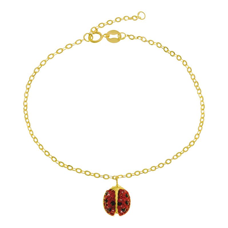 Bracciale coccinella in oro e cristalli - Spannringe Kinder | OROVIVO