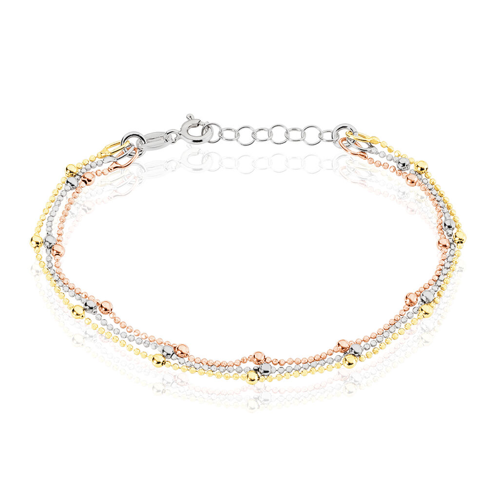 Damenarmband Kugelkette Silber 925 Tricolor  - Kugelarmbänder Damen | OROVIVO