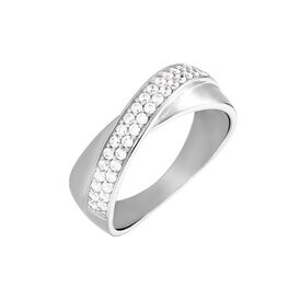 Damenring Silber 925 Zirkonia gekreuzt Tyra - Ringe mit Stein Damen | OROVIVO