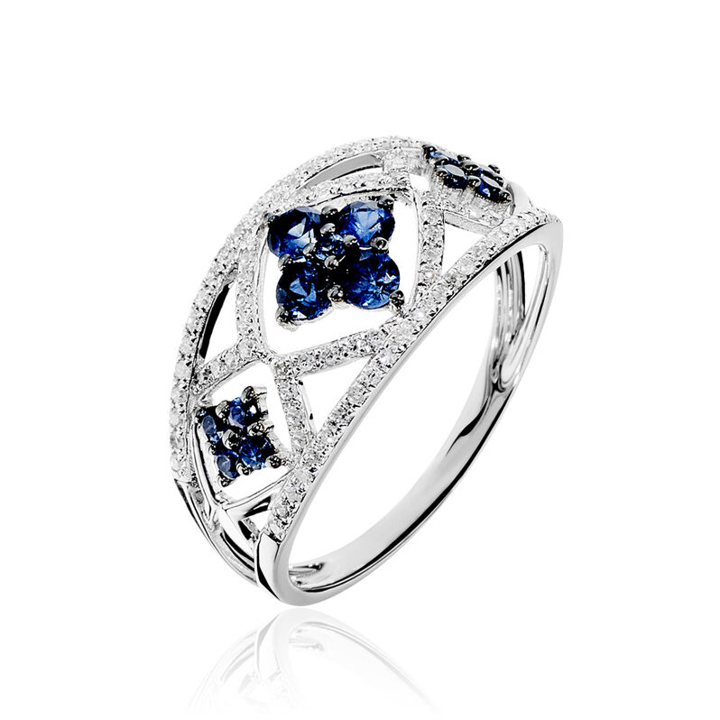 Bague Or Blanc Saphir - Spannringe Damen | OROVIVO