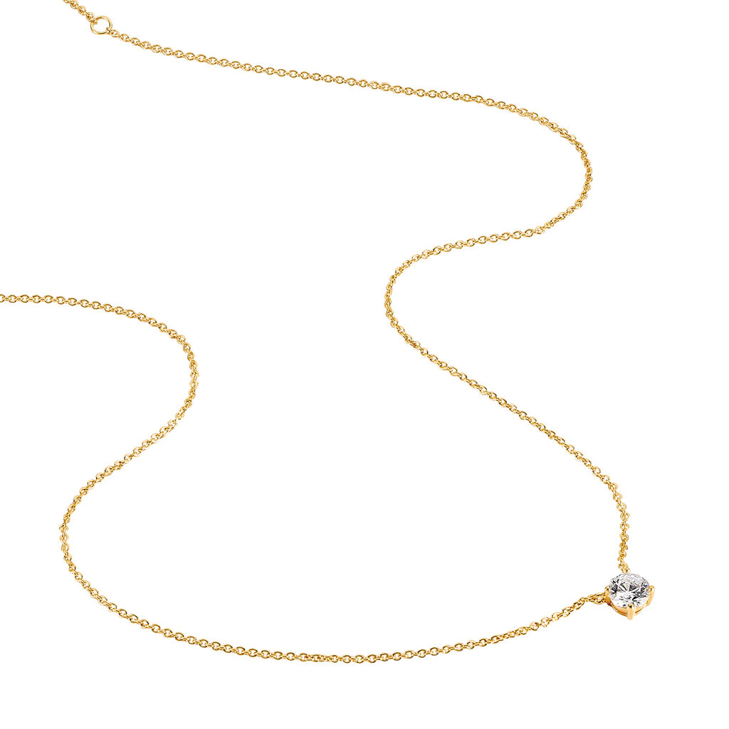 NILAY Damen Collier Vergoldet Zirkonia Wei&szlig; 0,27 ct