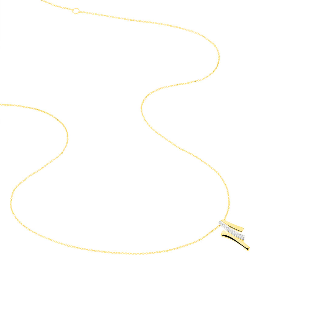 Collier Melia Or Jaune Et Diamants - Spannringe Damen | OROVIVO