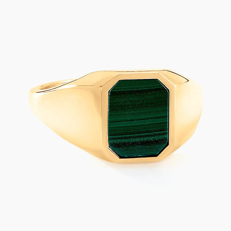 Chevalière Tertius Or Jaune Malachite - Spannringe Familie | OROVIVO